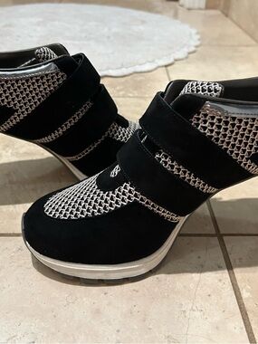 The Blake Women's Black and White Heeled Sneaker